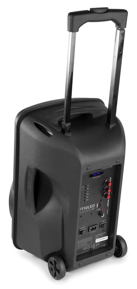Portabel Aktiv högtalare 10” Fenton FT10LED med trådlös mikrofon och Bluetooth