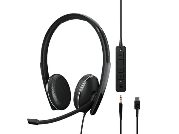 EPOS neu Telefon On Ear-headset kabelbundet Stereo Sort Noise Cancelling Lydstyrkeregulering, Indstilling af lydløs mikrofon