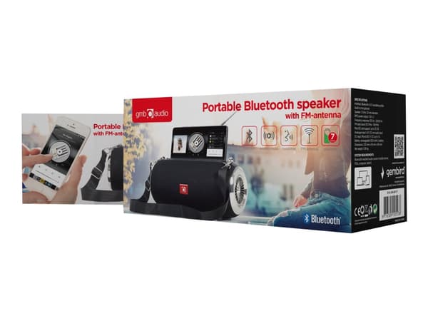 Gembird SPK-BT-17 - Högtalare - för bärbar användning - trådlös - Bluetooth 5.1 - 10 Watt - svart Svart