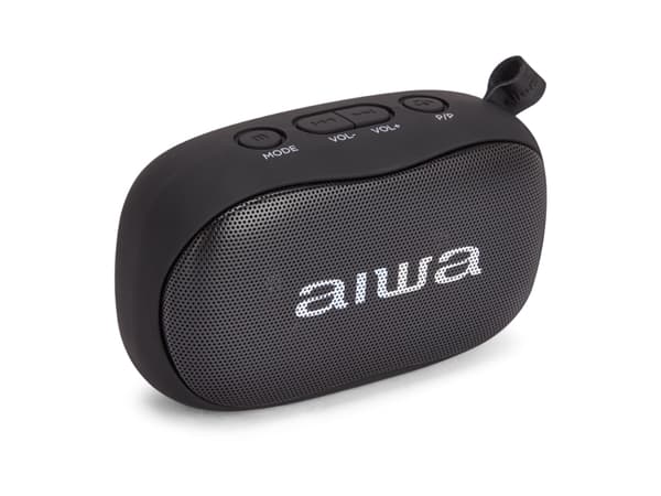 Aiwa BS-110BL, 2.0 kanaler, 5 W, Ledning & Trådløs, Stereo bærbar høyttaler, Blå, Sort, Knapper