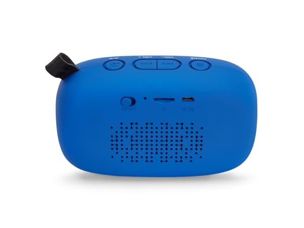 Aiwa BS-110BL, 2.0 kanaler, 5 W, Kabel & Trådlös, Bärbar stereohögtalare, Blå, Svart, Knappar