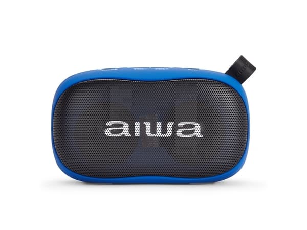 Aiwa BS-110BL, 2.0 kanaler, 5 W, Ledning & Trådløs, Stereo bærbar høyttaler, Blå, Sort, Knapper