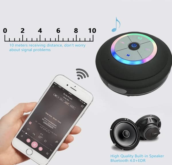Vattentät LED Dusch Högtalare Bluetooth