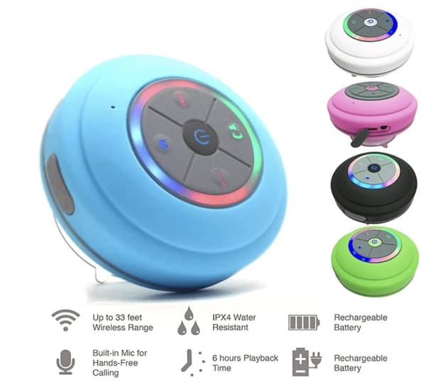 Vattentät LED Dusch Högtalare Bluetooth