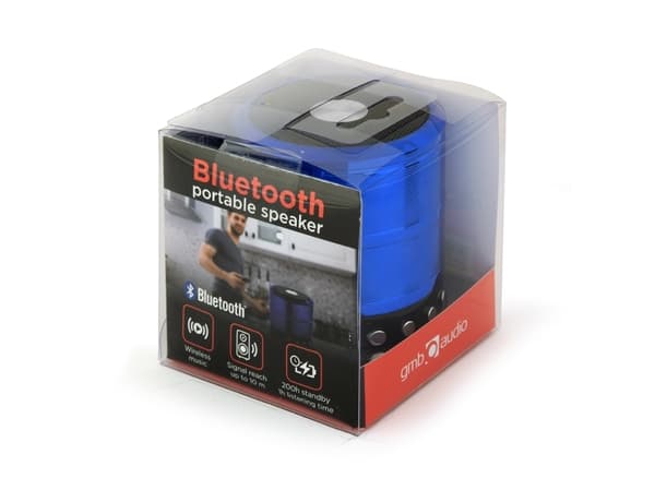 Gembird SPK-BT-08-B - Högtalare - för bärbar användning - trådlös - Bluetooth - 3 Watt - blå