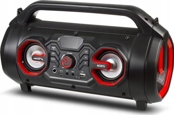 Audiocore AC875 Bazooka Kannettava Bluetooth-kaiutin Boombox 30W (20W + 5Wx2) IPX4 roiskevedenpitävä / radio / microSD / Aux-In / USB / valaistus / m