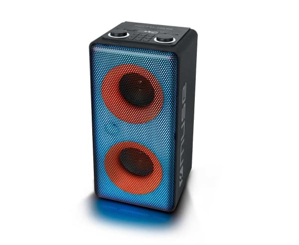 Muse M1808DJ, 150 W, Kaapeli &amp; johto, Lajittelu, Kolmivärinen, LED, Liesi, valo musta