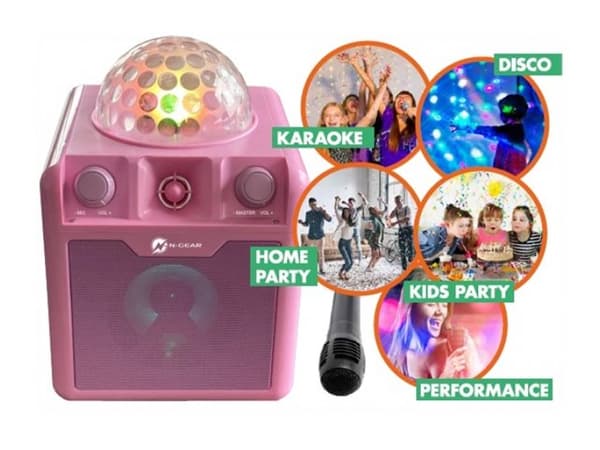 N-GEAR Disco Block 410 - Selskapshøyttaler - for bærbar bruk - trådløs - Bluetooth - toveis - rosa