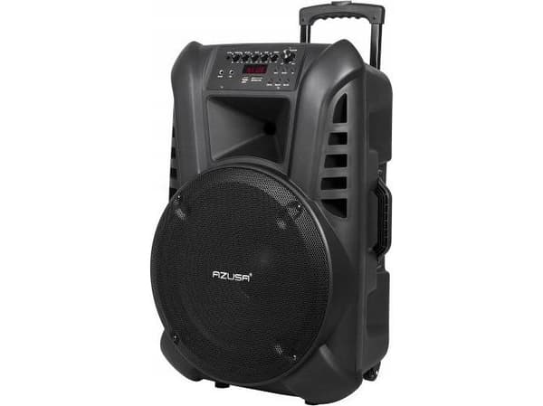 Azusa Active høyttaler (med 2 trådløse mikrofoner, SD, Bluetooth, USB) 15" 120W