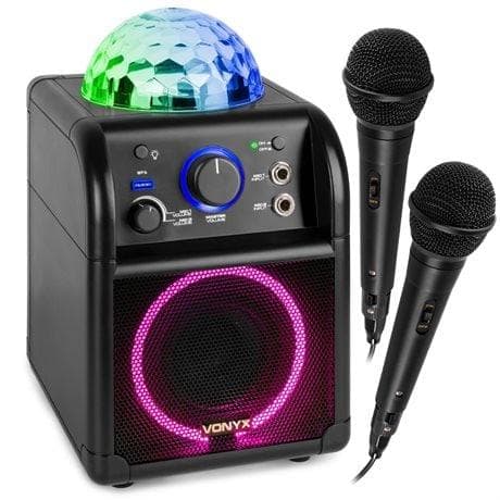 Karaoke med 2 mikrofoner, Bluetooth och ljuseffekt Vonyx SBS55B BT