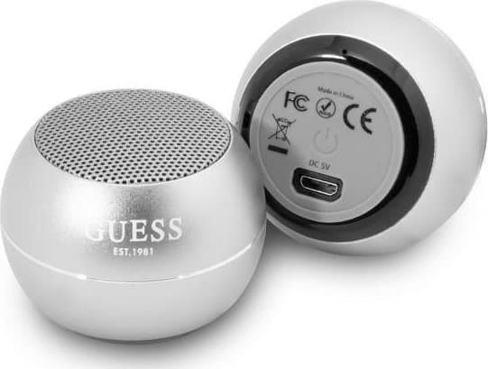 Guess Mini Bluetooth Speaker 3W 4H – Głośnik Bluetooth 5.0 (srebrny)
