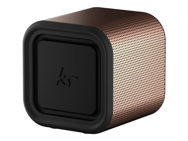 KitSound BoomCube 15 - Høyttaler - for bærbar bruk - trådløs - Bluetooth 5.1 - 5 watt - rosagull Sort, Brun