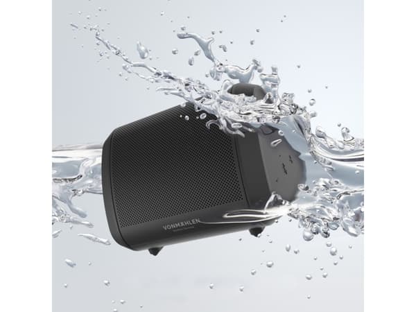 Vonmählen Air Beats Mini, Langaton, 10 m, Kannettava monokaiutin, Musta, Silikoni, akryylinitriilibutadieenistyreeni, Ruostumaton teräs, Painikkeet
