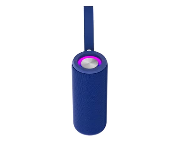 Denver BTV-213BU, 100 W, Trådlös, Bärbar monohögtalare, Blå, Silver, Cylinder, Violett Blå, Silver