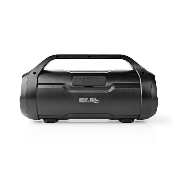 Nedis Bluetooth® Party Boombox | 6 timmar | 2.0 | 120 W | Uppspelning av media: AUX / Micro SD / USB | IPX5 | Synkroniseringsbar | Bärhandtag | Festlj