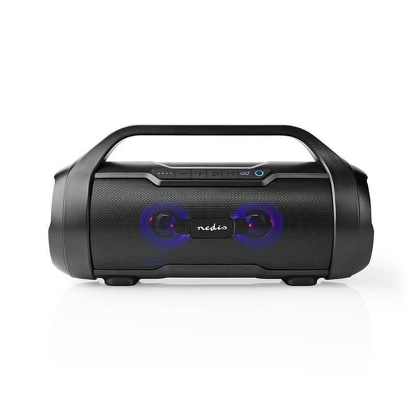 Nedis Bluetooth® Party Boombox | 6 timmar | 2.0 | 120 W | Uppspelning av media: AUX / Micro SD / USB | IPX5 | Synkroniseringsbar | Bärhandtag | Festlj