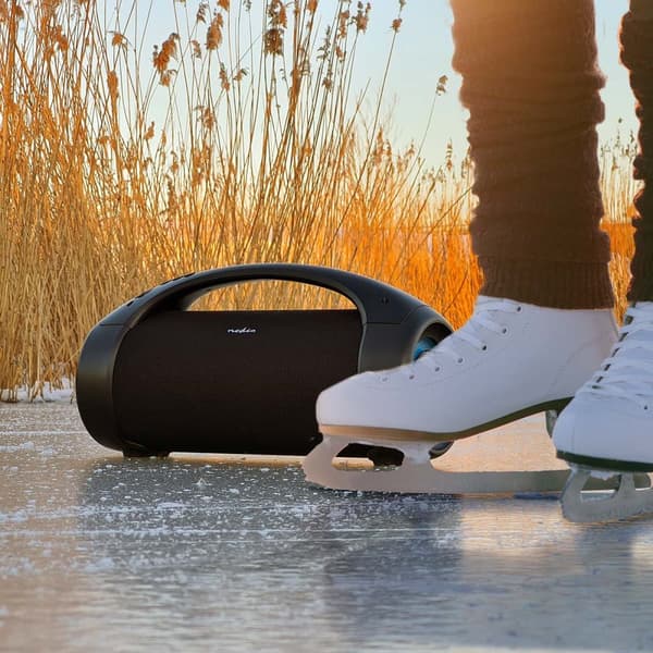Nedis Bluetooth® Party Boombox | 6 timer | 2.0 | 50 W | Medieafspilning: AUX / USB | IPX5 | Kan parres | Bærehåndtag | Fest lys | Sort