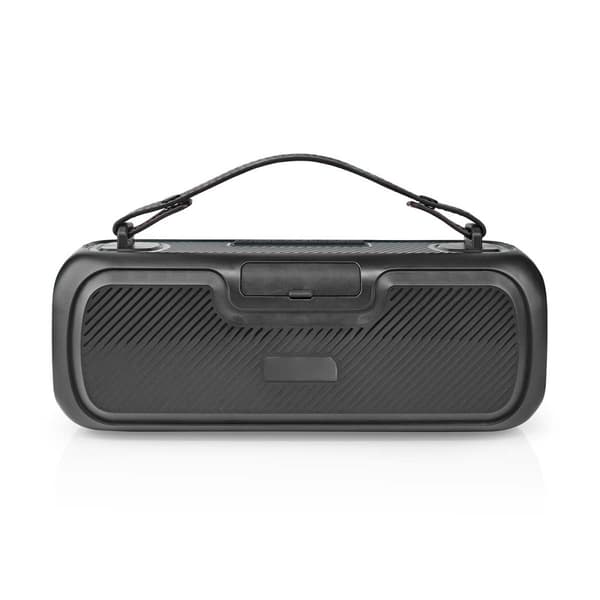 Nedis Bluetooth® Party Boombox | 4.5 timer | 2.0 | 45 W | Media avspilling: AUX / USB | IPX5 | Linkable | Bære håndtak | Party lys | Sort