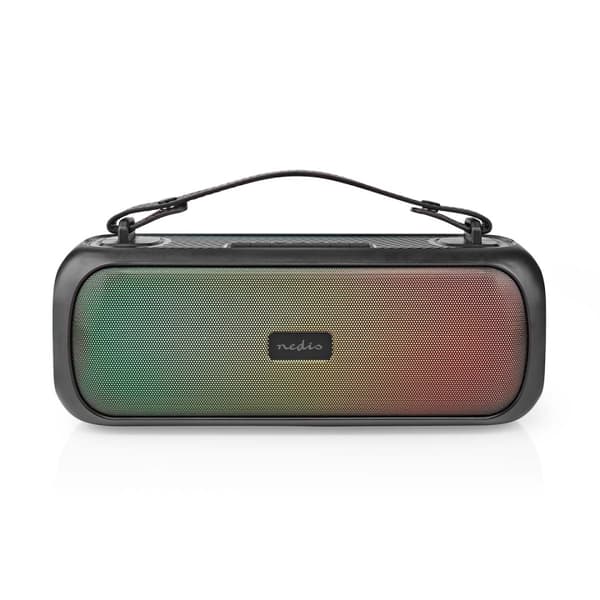 Nedis Bluetooth® Party Boombox | 4.5 timer | 2.0 | 45 W | Media avspilling: AUX / USB | IPX5 | Linkable | Bære håndtak | Party lys | Sort Sort