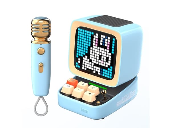 Divoom Ditoo-Mic Mini, 15 W, Trådlös, Bärbar monohögtalare, Blå, Mobiltelefon/Smartphone, MicroSD (TransFlash)