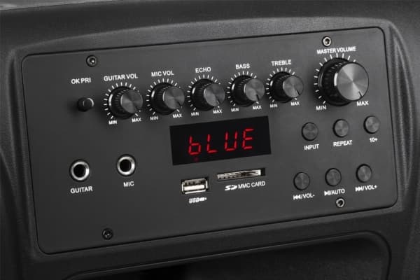 Azusa aktiv högtalare (med 2 trådlösa mikrofoner, SD, Bluetooth, USB) 12" 40W