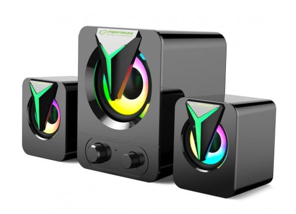 Esperanza EGS107 højttalere 2.1 USB LED 5 W Sort