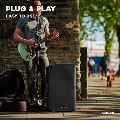 Vonyx VSA700-BP bärbar högtalare 15" m. Bluetooth och trådlös mikrofon + headset - 1000W Peak effekt