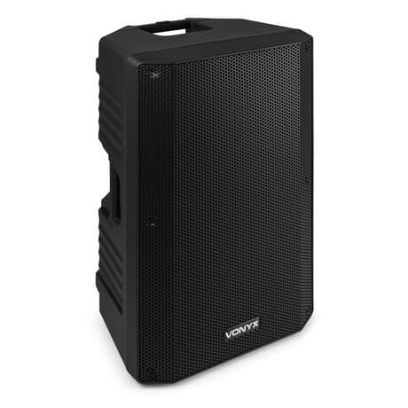 Vonyx VSA700 ABS 15" mobil högtalare med Bluetooth och 2 x trådlösa handmikrofoner