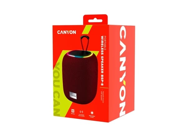 Canyon BSP-8 - Högtalare - för bärbar användning - trådlös - Bluetooth - USB - 10 Watt - bourgogne