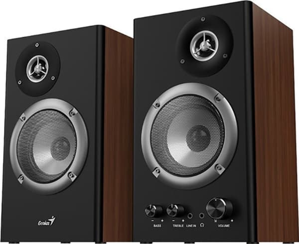 Datahøyttalere Glosniki komputerowe Genius-høyttalere SP-HF1200B, 2.0, 36W, brun, volumkontroll, drawenia, 40Hz-20kHz