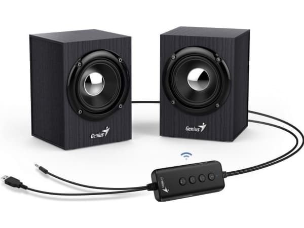 GENIUS høyttaler SP-HF385BT, 2.0, Bluetooth 5.0, 4W, tre, svart (31730046400)