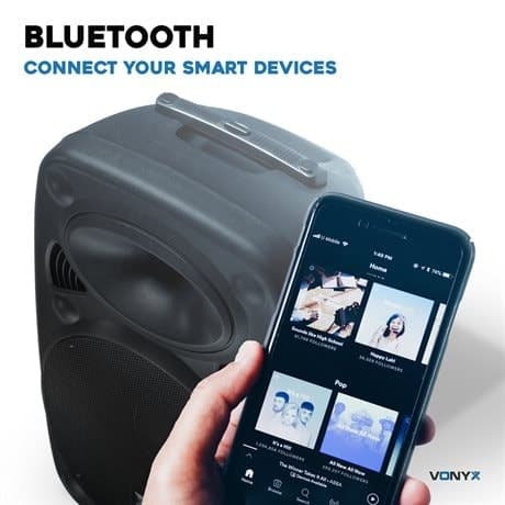 Vonyx Verve38 högtalare med Bluetooth och trådlösa mikrofoner - 800W Peak Effekt
