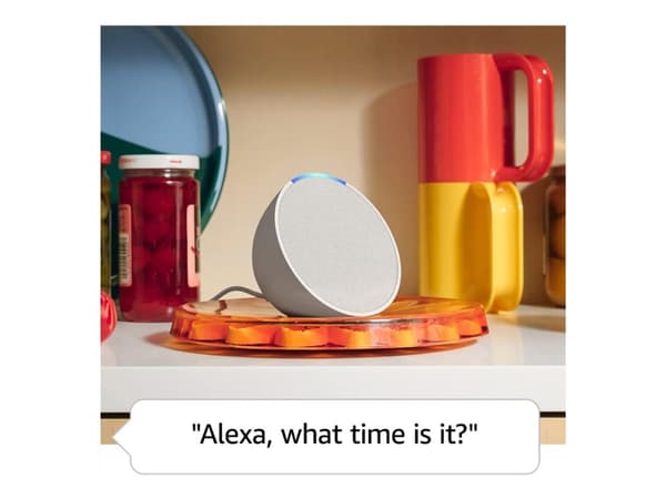 Amazon Echo Pop, Amazon Alexa, Pyöreä, Valkoinen, Android, Fire OS, iOS, 4,95 cm, Painikkeet