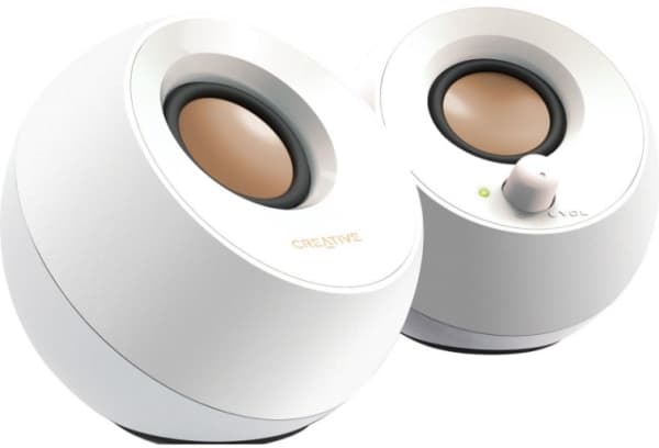 Creative Labs Pebble, 2.0 kanaler, Koblet med ledninger (ikke trådløs), 4,4 W, 100 - 17000 Hz, Hvit
