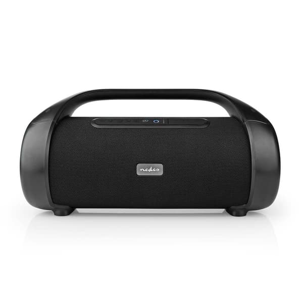 Nedis Bluetooth® Party Boombox | 9.5 timer | 2.1 | 120 W | Media avspilling: AUX / USB | IPX5 | Linkable | Bære håndtak | Party lys | Sort