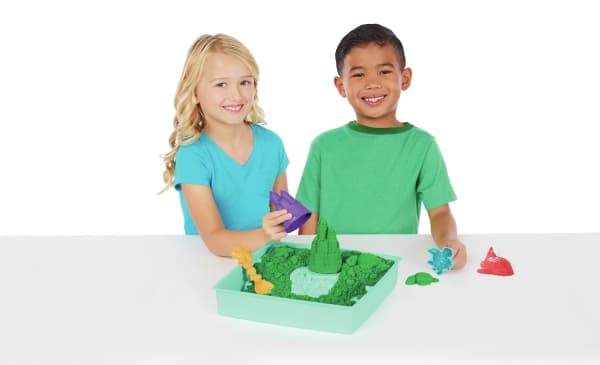 Kinetic Sand Sandbox Set Green, Lasten taikahiekka, 3 vuosi/vuosia, Myrkytön, Vihreä
