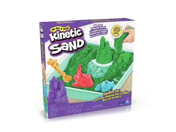 Kinetic Sand Sandbox Set Green, Lasten taikahiekka, 3 vuosi/vuosia, Myrkytön, Vihreä
