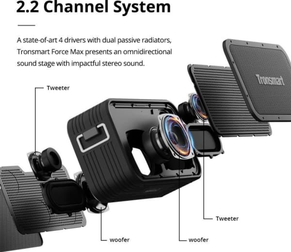 Tronsmart Force Max trådlös Bluetooth-högtalare (svart)