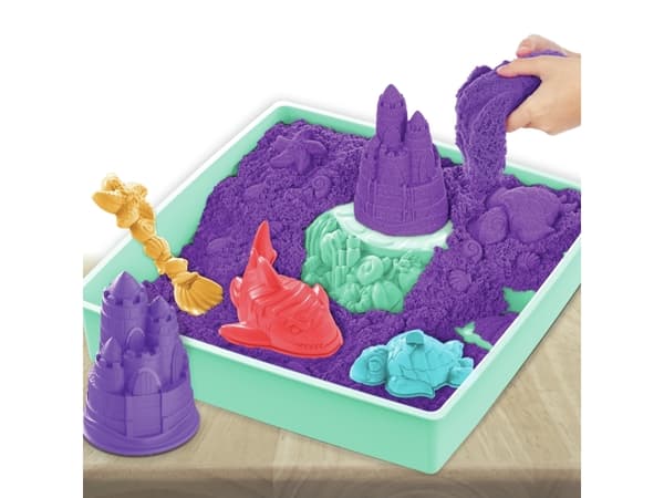 Kinetic Sand Sandbox Set Purple, Lasten taikahiekka, 3 vuosi/vuosia, Myrkytön, Purppura