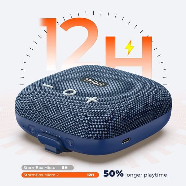 Tribit | StormBox Micro 2 - Kaiutin - kannettavaan käyttöön - langaton - Bluetooth - Sininen
