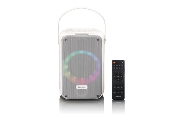 Lenco BTC-060 - Selskapshøyttaler - for bærbar bruk - trådløs - Bluetooth - 20 watt - hvit