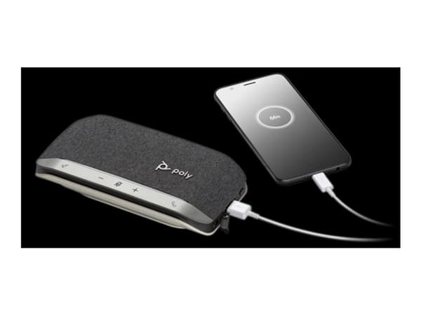 Poly Sync 20+ - Smart høyttalertelefon - Bluetooth - kablet, trådløs - USB-A - sølv, svart - Certified for Microsoft Teams, Zoom Certified