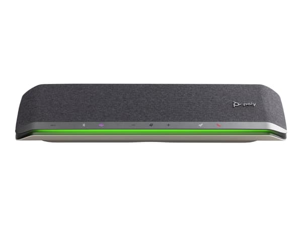 Poly Sync 60-M - Smart högtalartelefon - Bluetooth - kabelansluten, trådlös - NFC - USB-A, USB-C - silver - Certifierad för Microsoft-teams, Zoomcert