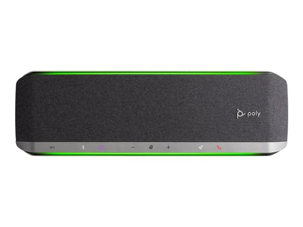 Poly Sync 60-M - Smart högtalartelefon - Bluetooth - kabelansluten, trådlös - NFC - USB-A, USB-C - silver - Certifierad för Microsoft-teams, Zoomcert