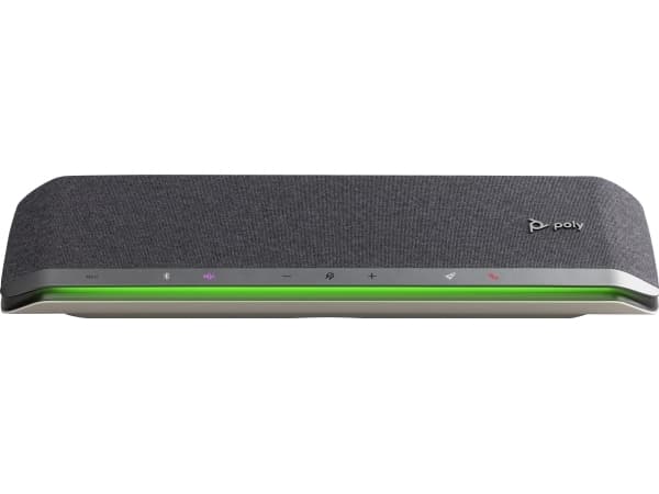Poly Sync 60-M - Smart högtalartelefon - Bluetooth - kabelansluten, trådlös - NFC - USB-A, USB-C - silver - Certifierad för Microsoft-teams, Zoomcert