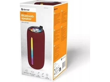DENVER BTL-360 - Högtalare - för bärbar användning - trådlös - Bluetooth - 10 Watt - bordeaux
