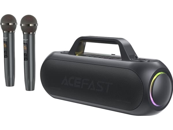 Acefast K1 trådløs karaokehøyttaler med 2 mikrofoner - svart