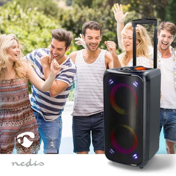 Nedis Bluetooth® Party Speaker | Maksimal batteritid: 5 timer | 240 W | Bære håndtak | Party lys | Equalizer | Oransje / Sort