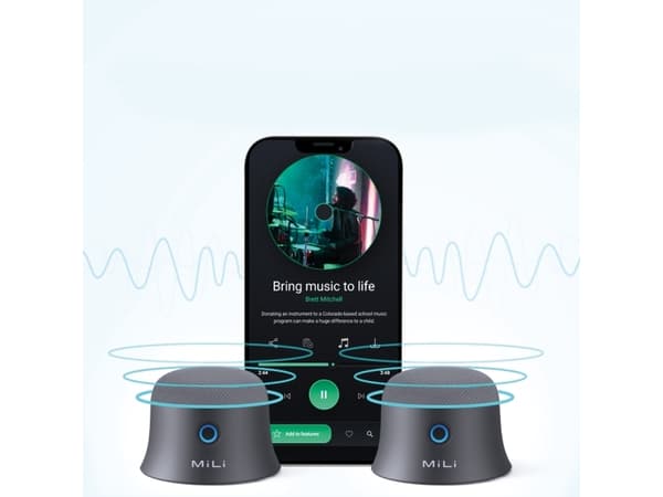 MiLi Mag-SoundMate - kaiutin - kannettava - langaton - Bluetooth - 3 Watt - musta (2 kpl)