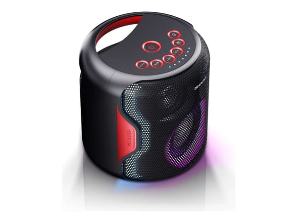 Sharp PS-921(BK) - Partyhögtalare - för bärbar användning - 2.1-kanals - trådlös - Bluetooth - 65 Watt - svart